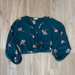 Billabong Teal Floral Blouse